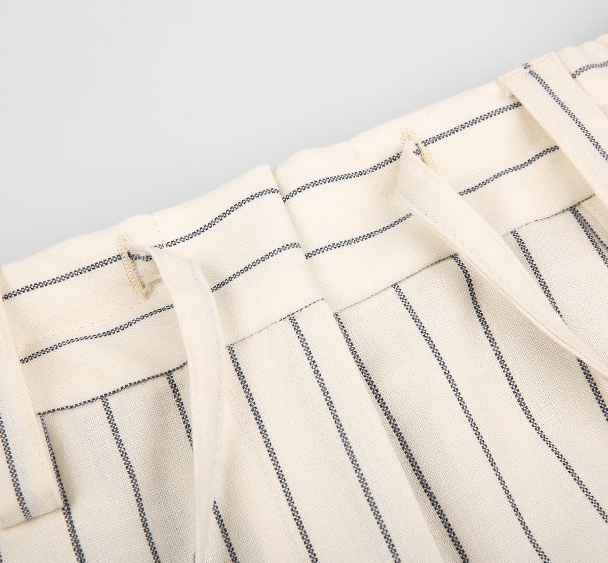 REHMAI Cream Stripe Wool Trousers, view 3 of 5