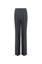 REHMAI Charcoal Stripe Wool Trousers, view 1 of 3