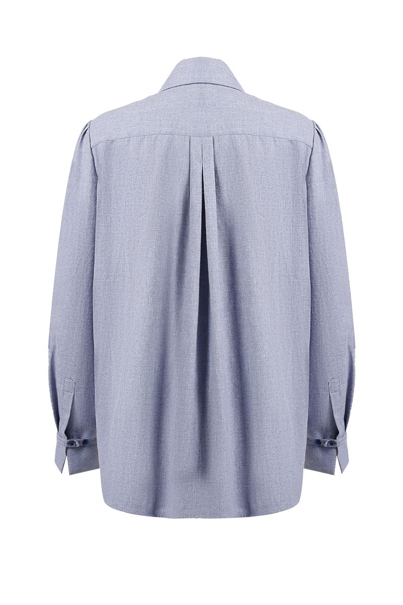 REHMAI Blue Cotton Shirt, view 2 of 5