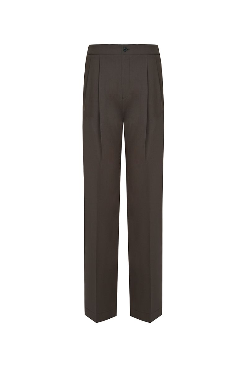 REHMAI Coffee Trousers, view 1 of 4