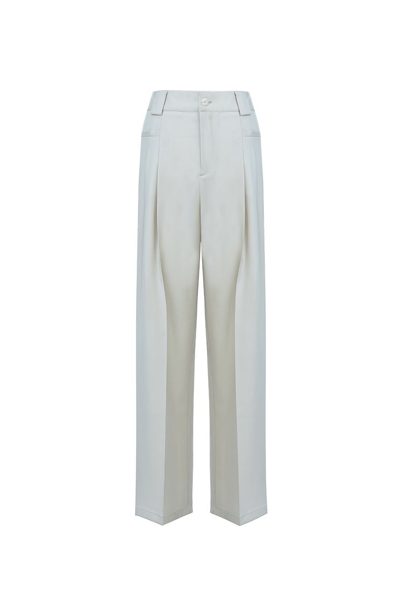 REHMAI Khaki Wool Trousers, view 1 of 3