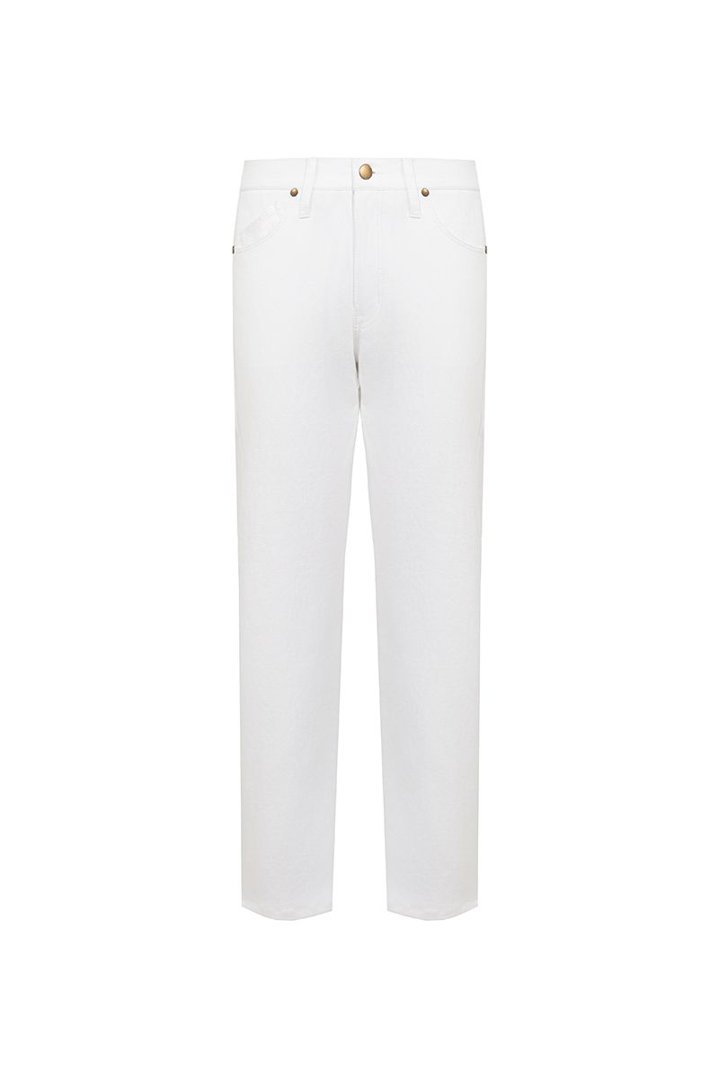 REHMAI White Cotton Trousers, view 1 of 8