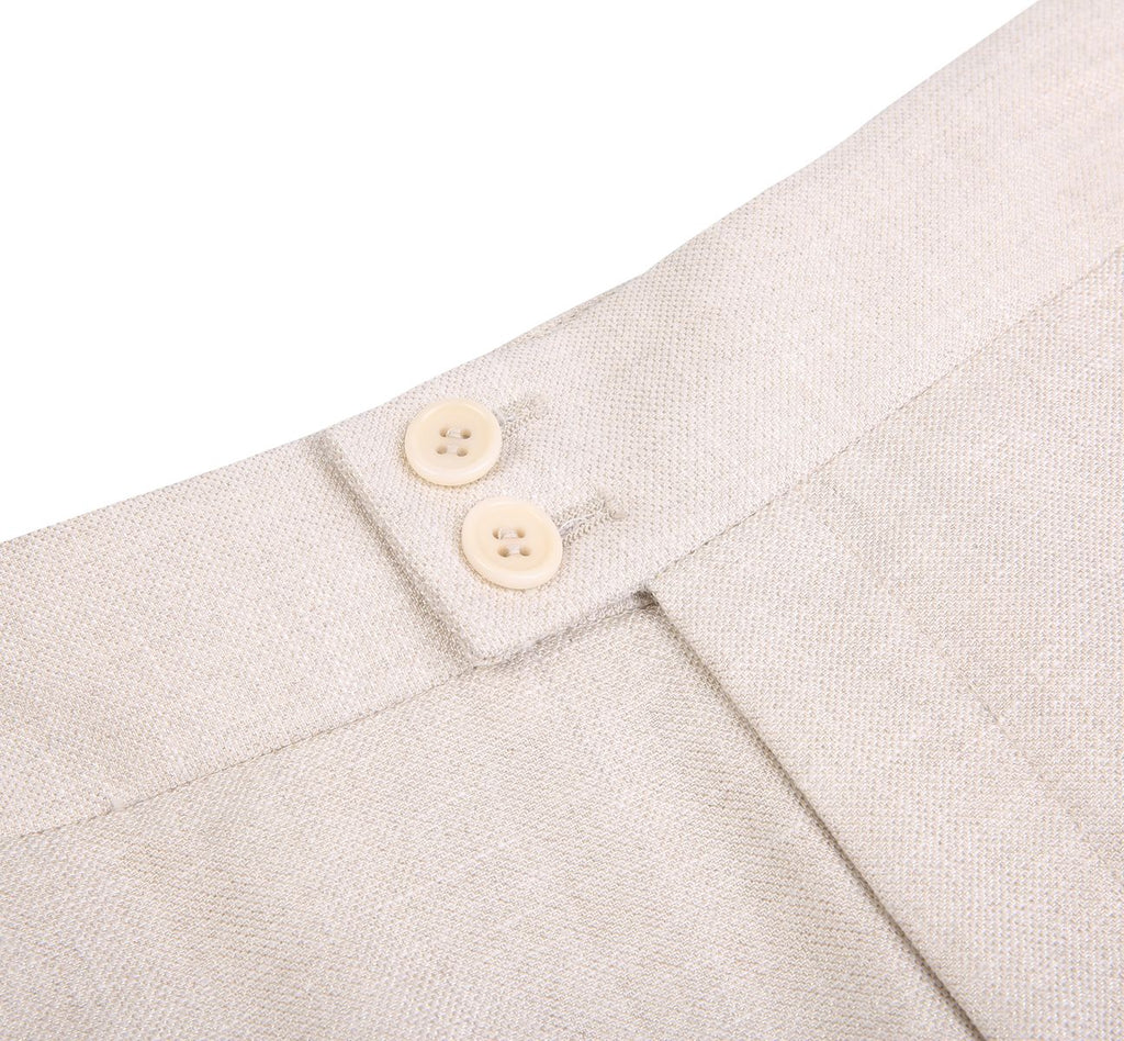 REHMAI Khaki Linen Trousers, view 3 of 6