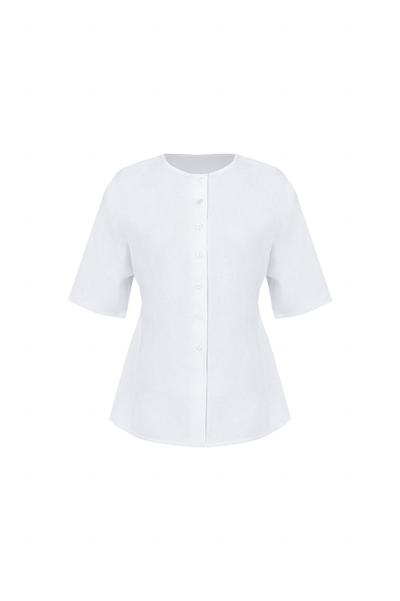 REHMAI White Viscose Shirt, view 1 of 4