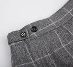 REHMAI Grey Check Wool Skirt, view 3 of 5