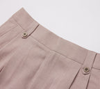 REHMAI Khaki Acetate Trousers, view 3 of 6