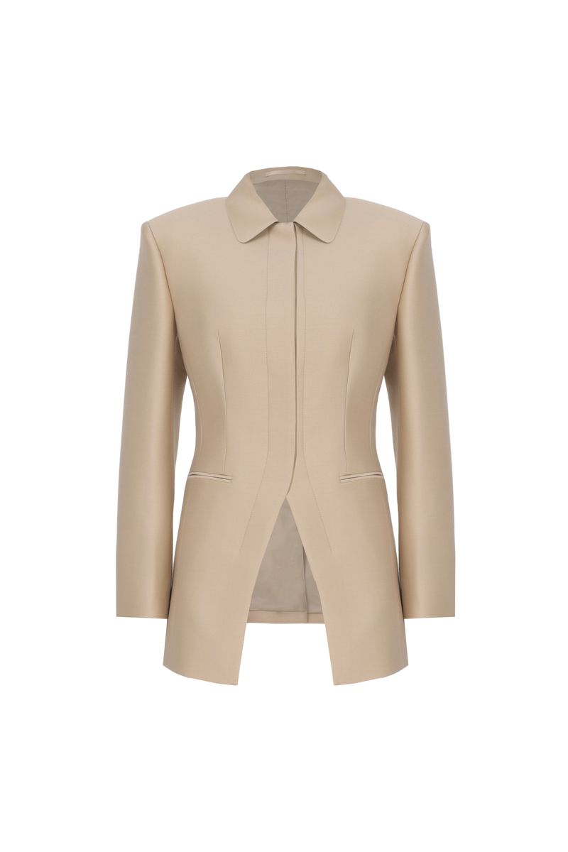 REHMAI Khaki Wool Jacket, view 1 of 6
