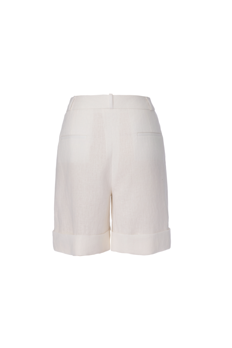 REHMAI White Linen Shorts, view 2 of 4