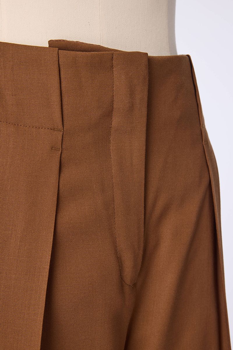 REHMAI Coffee Wool Trousers, view 3 of 5