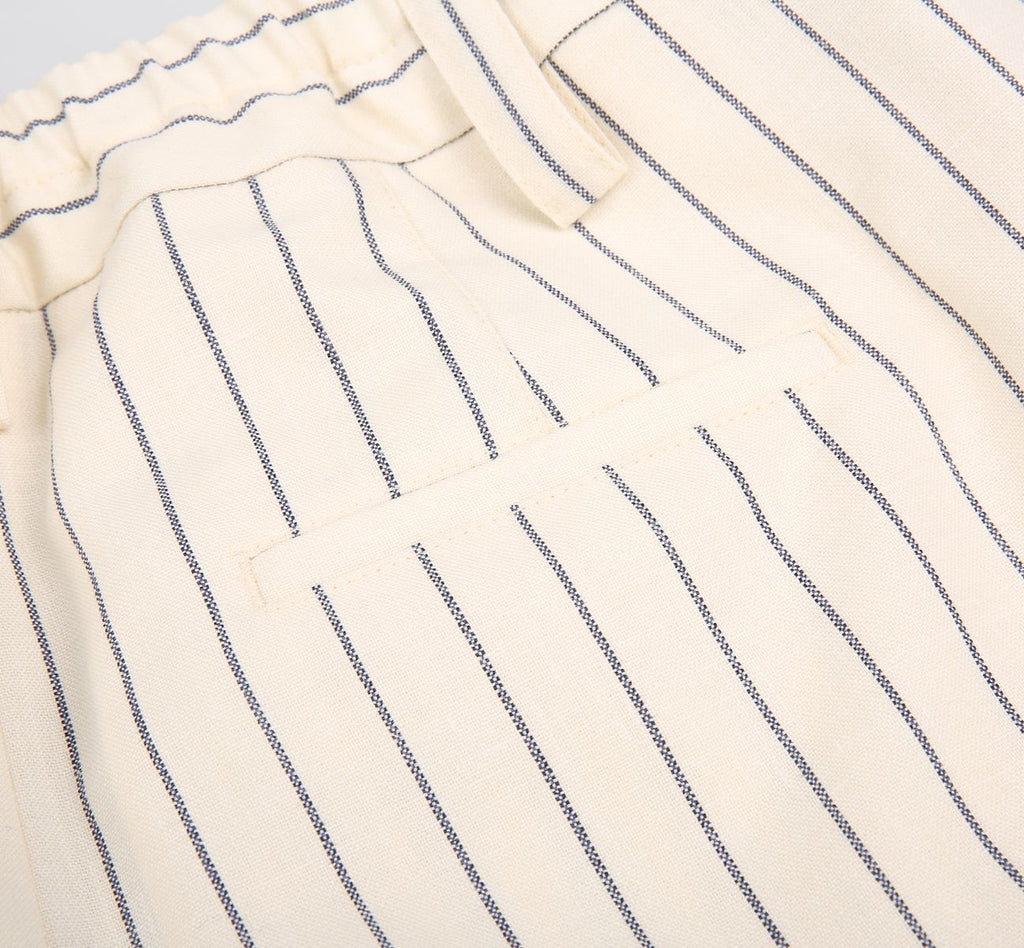 REHMAI Cream Stripe Wool Trousers, view 4 of 5