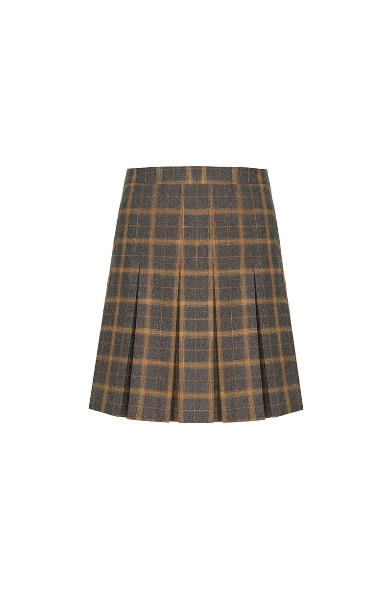 REHMAI Coffee Polyester Skirt, view 3 of 5