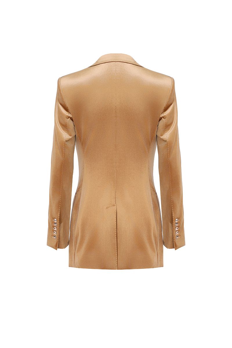 REHMAI Camel Acetate Jacket, view 3 of 6