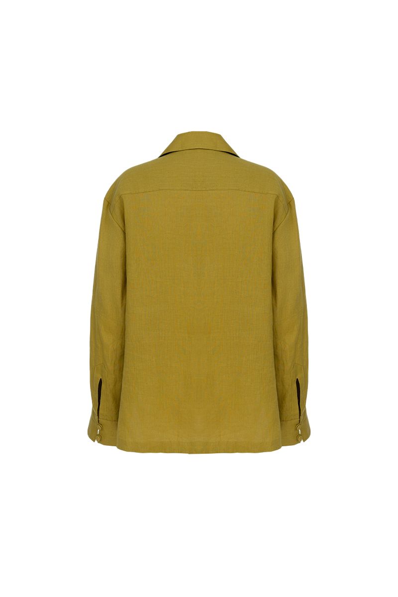 REHMAI Mustard Linen Shirt, view 3 of 5