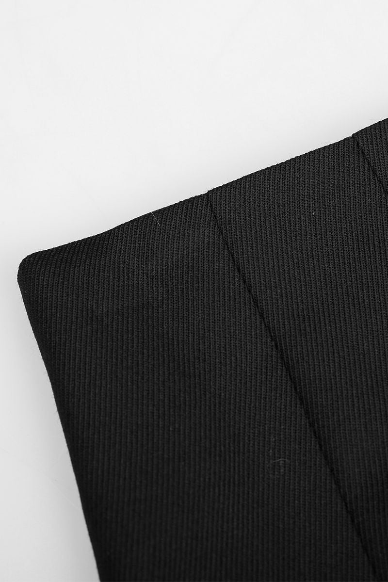 REHMAI Black Textured Wool Skirt, view 3 of 5