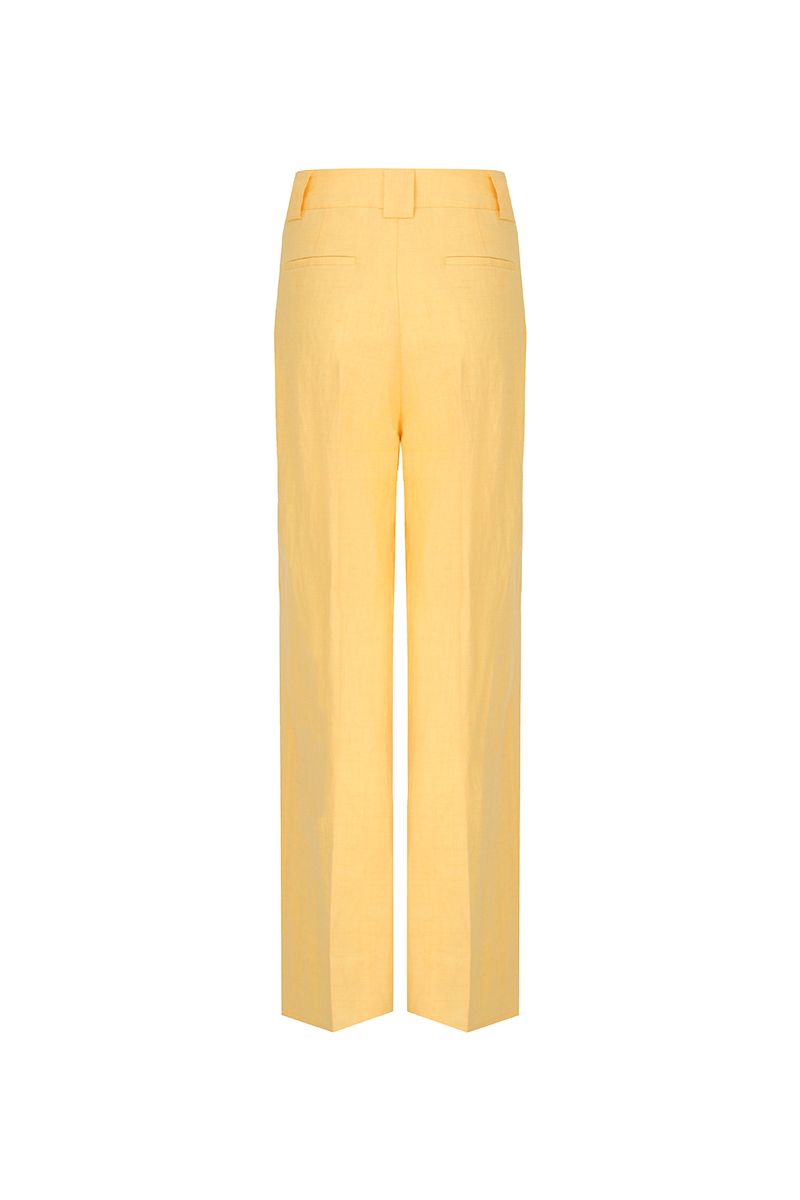 REHMAI Yellow Linen Trousers, view 3 of 3