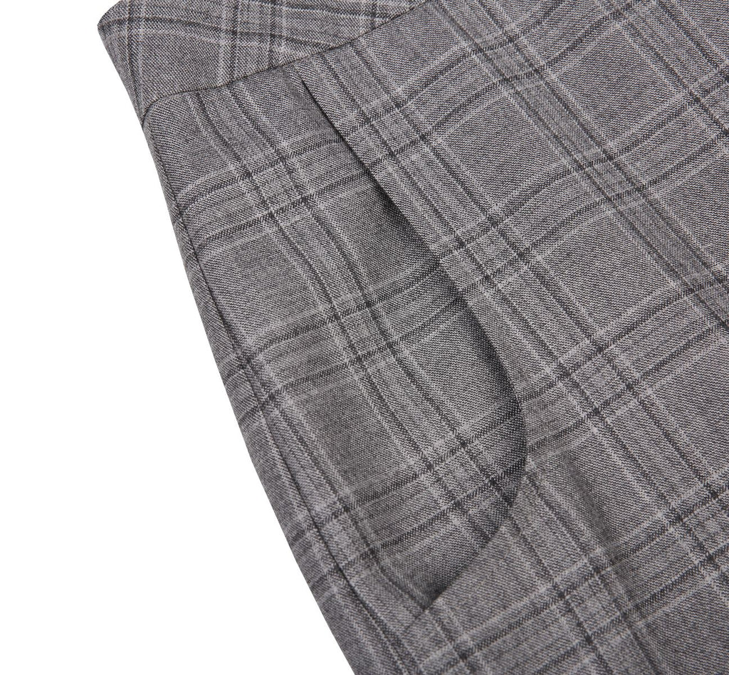 REHMAI Grey Check Wool Skirt, view 4 of 6