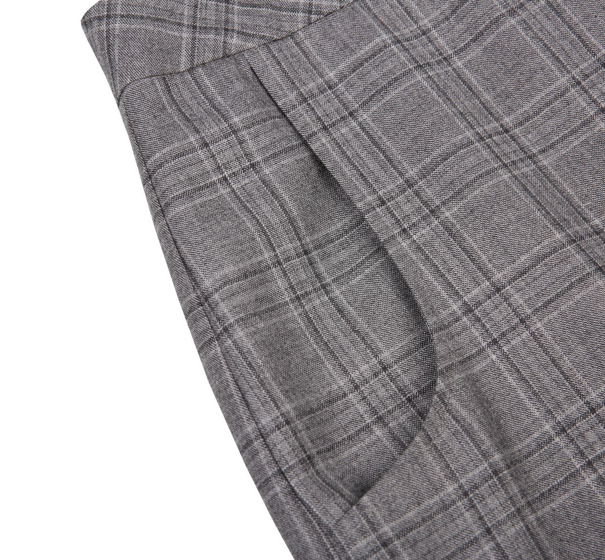 REHMAI Grey Check Wool Skirt, view 4 of 6