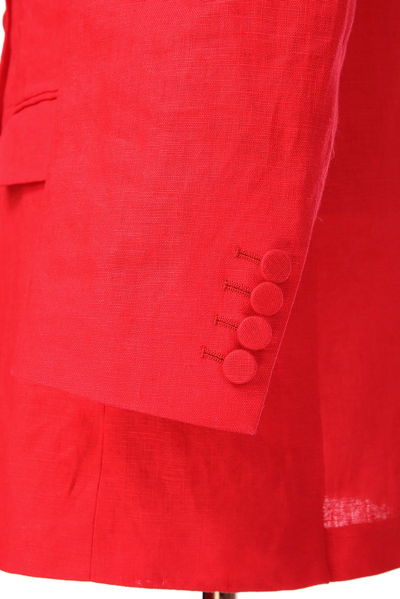 REHMAI Red Linen Jacket, view 2 of 2