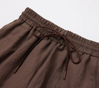 REHMAI Burgundy Linen Trousers, view 4 of 6