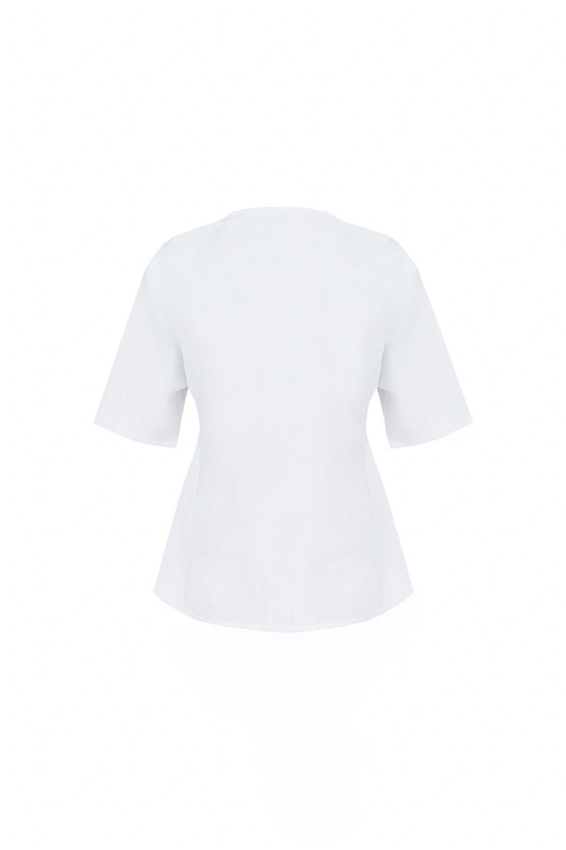 REHMAI White Viscose Shirt, view 3 of 4