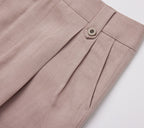 REHMAI Khaki Acetate Trousers, view 4 of 6