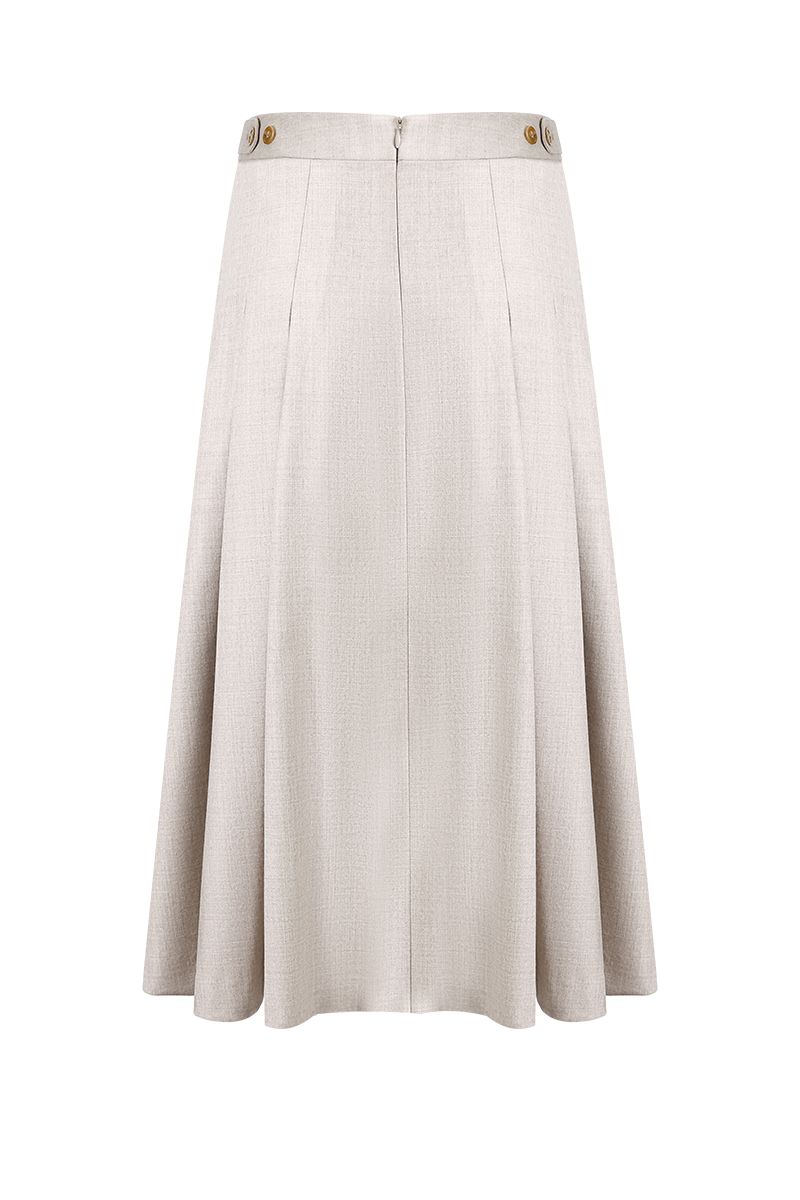 REHMAI Khaki Wool Skirt, view 3 of 5