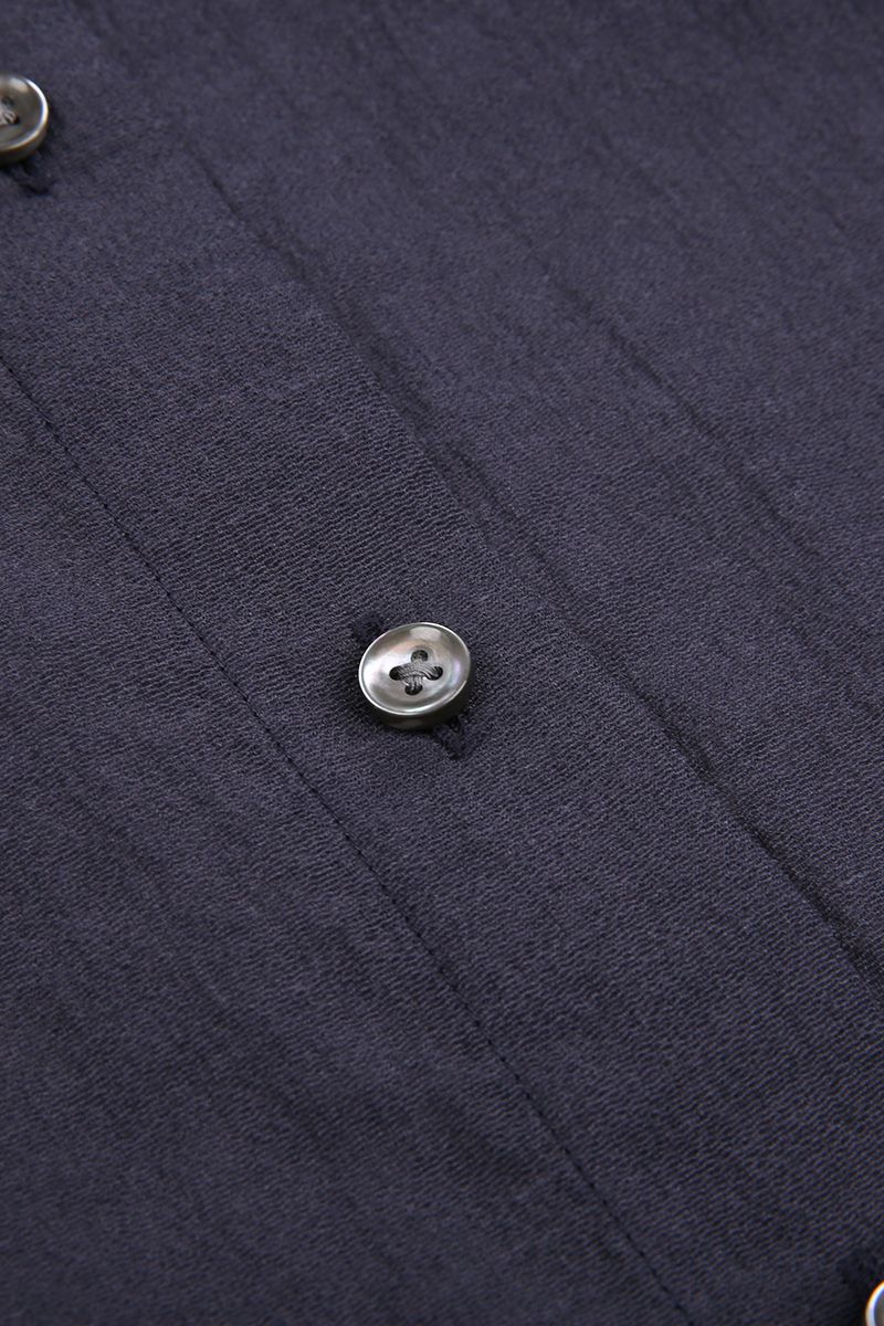 REHMAI Navy Cotton Shirt, view 3 of 5
