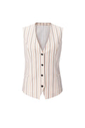 REHMAI White Stripe Polyester Waistcoat, view 1 of 1