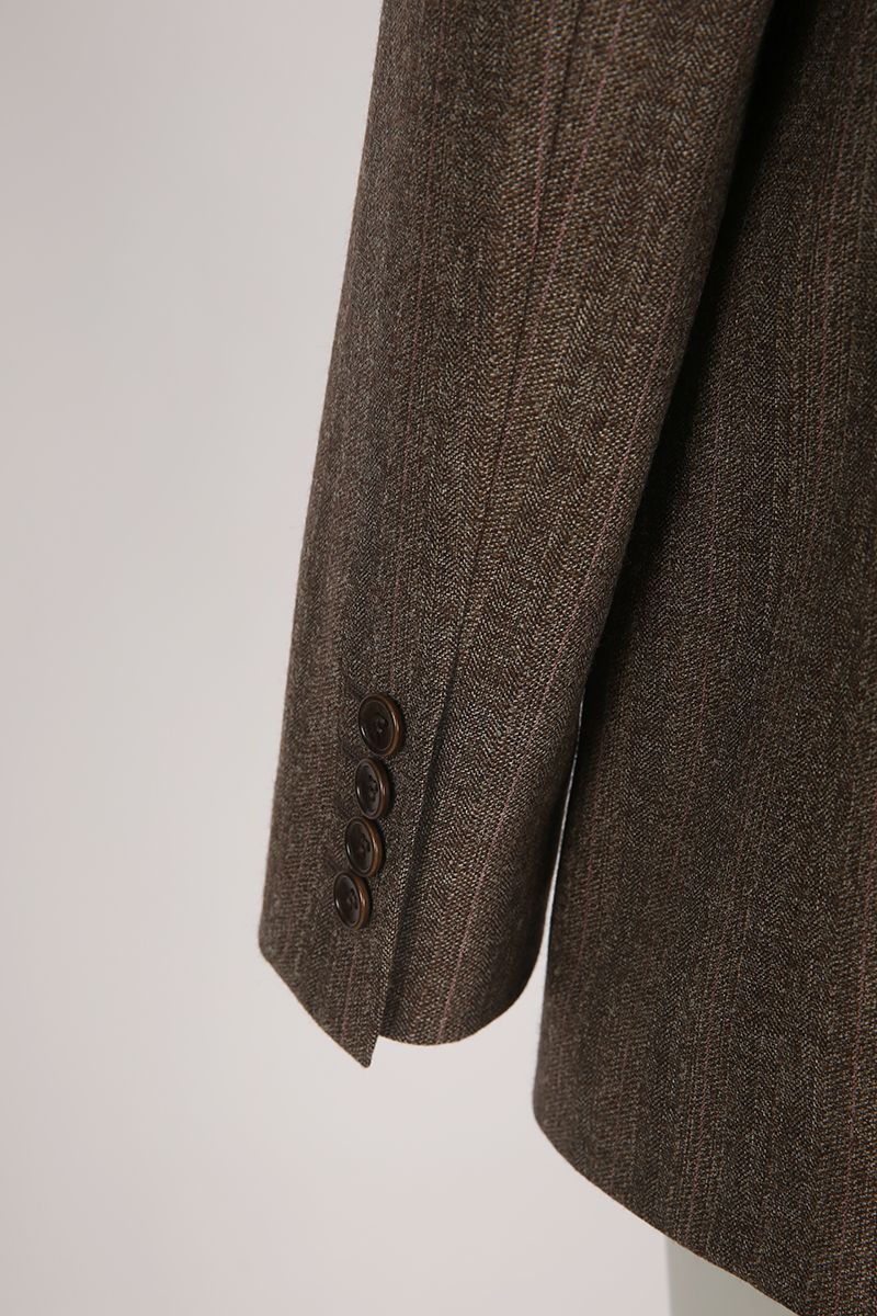 REHMAI Brown Stripe Wool Jacket, view 3 of 6