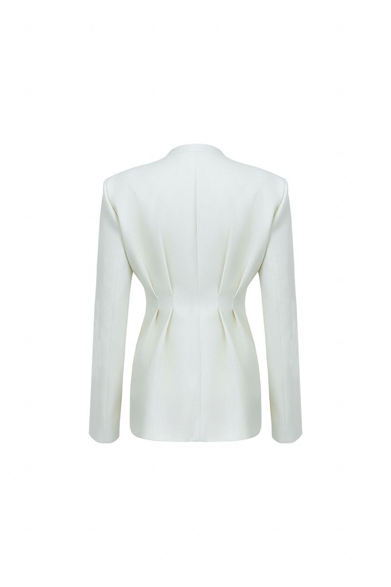 REHMAI White Wool Jacket, view 3 of 6