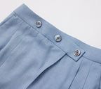 REHMAI Blue Acetate Trousers, view 4 of 6