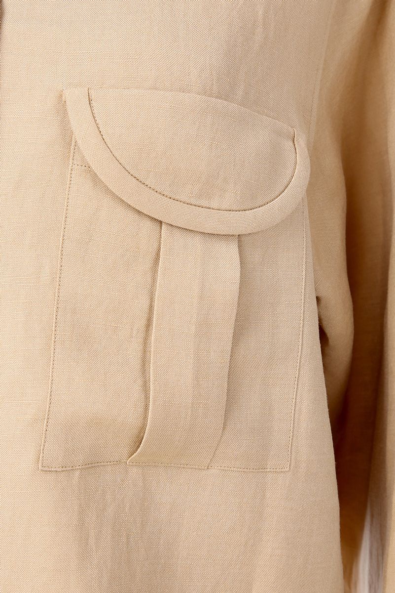 REHMAI Camel Linen Shirt, view 2 of 2