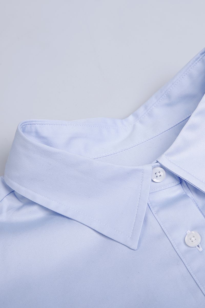 REHMAI Blue Cotton Shirt, view 3 of 5