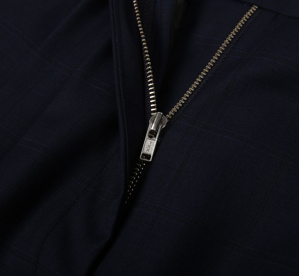 REHMAI Navy Check Wool Trousers, view 5 of 6