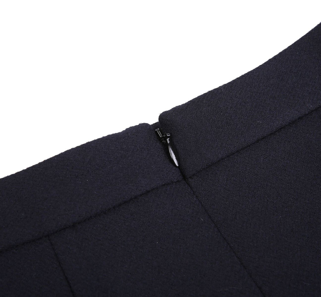 REHMAI Navy Stripe Wool Skirt, view 5 of 6