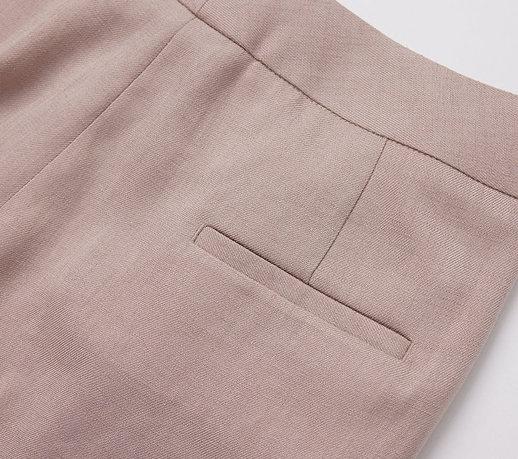 REHMAI Khaki Acetate Trousers, view 5 of 6