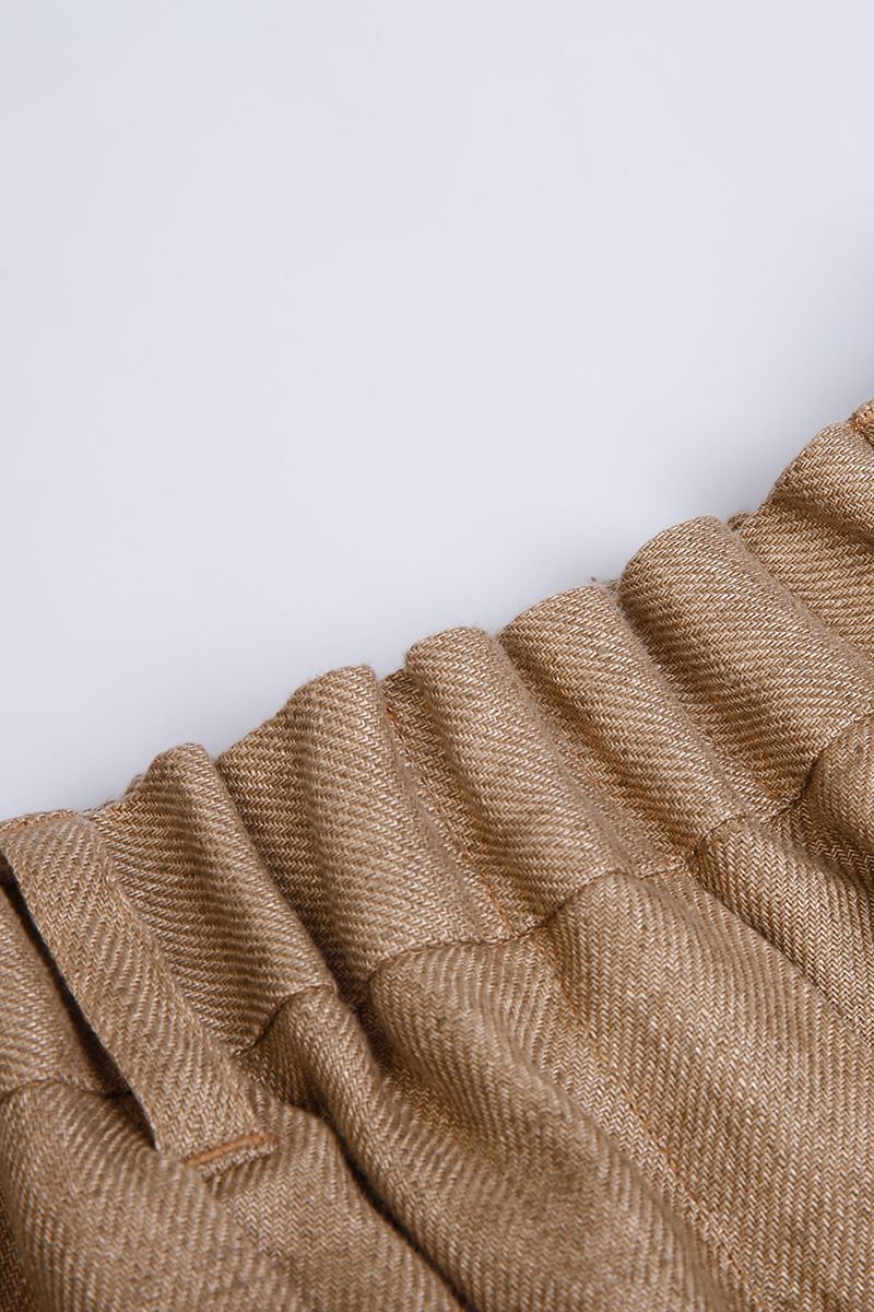 REHMAI Brown Linen Shorts, view 4 of 5