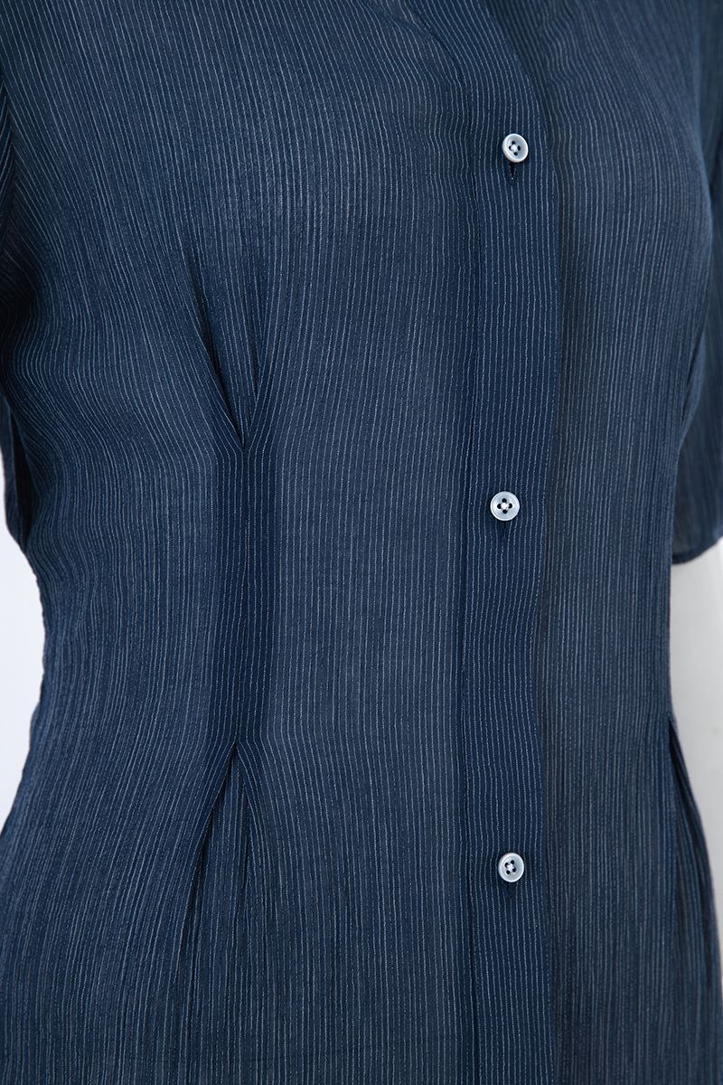 REHMAI Blue Cotton Shirt, view 4 of 7