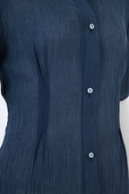 REHMAI Blue Cotton Shirt, view 4 of 7