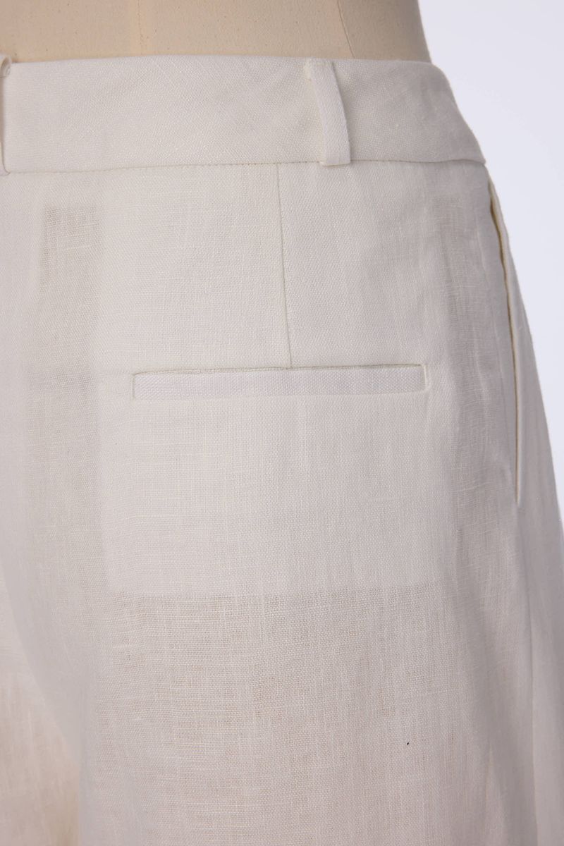 REHMAI White Linen Shorts, view 3 of 4