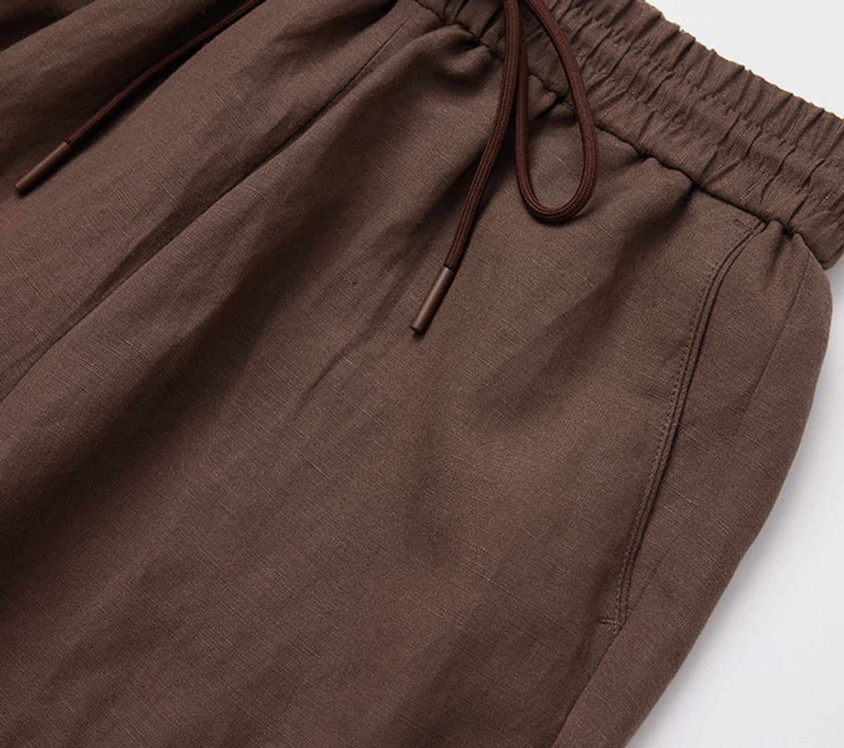 REHMAI Burgundy Linen Trousers, view 5 of 6