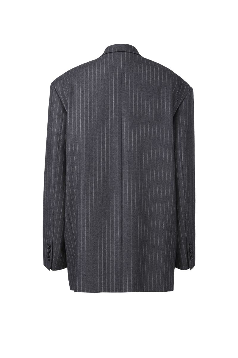 REHMAI Grey Stripe Wool Jacket, view 5 of 5