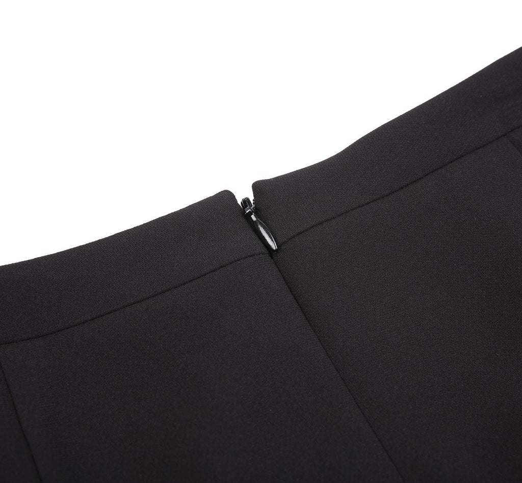 REHMAI Black Acetate Skirt, view 6 of 7