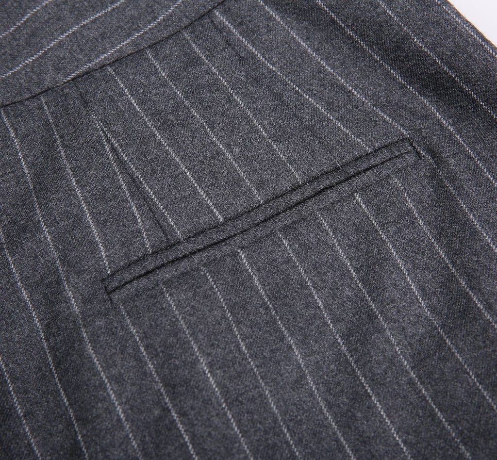REHMAI Grey Stripe Wool Trousers, view 6 of 6