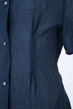 REHMAI Blue Cotton Shirt, view 5 of 7