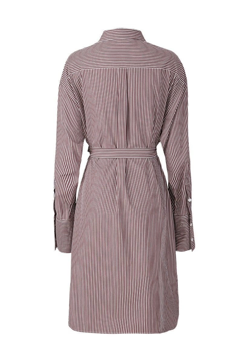 REHMAI Coffee Stripe Cotton Shirt, view 5 of 5