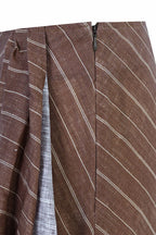 REHMAI Brown Stripe Linen Skirt, view 5 of 6