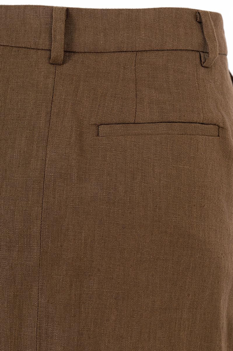 REHMAI Coffee Linen Skirt, view 5 of 5