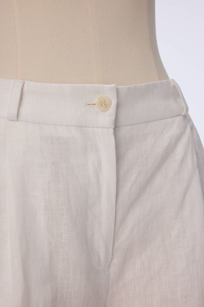 REHMAI White Linen Shorts, view 4 of 4