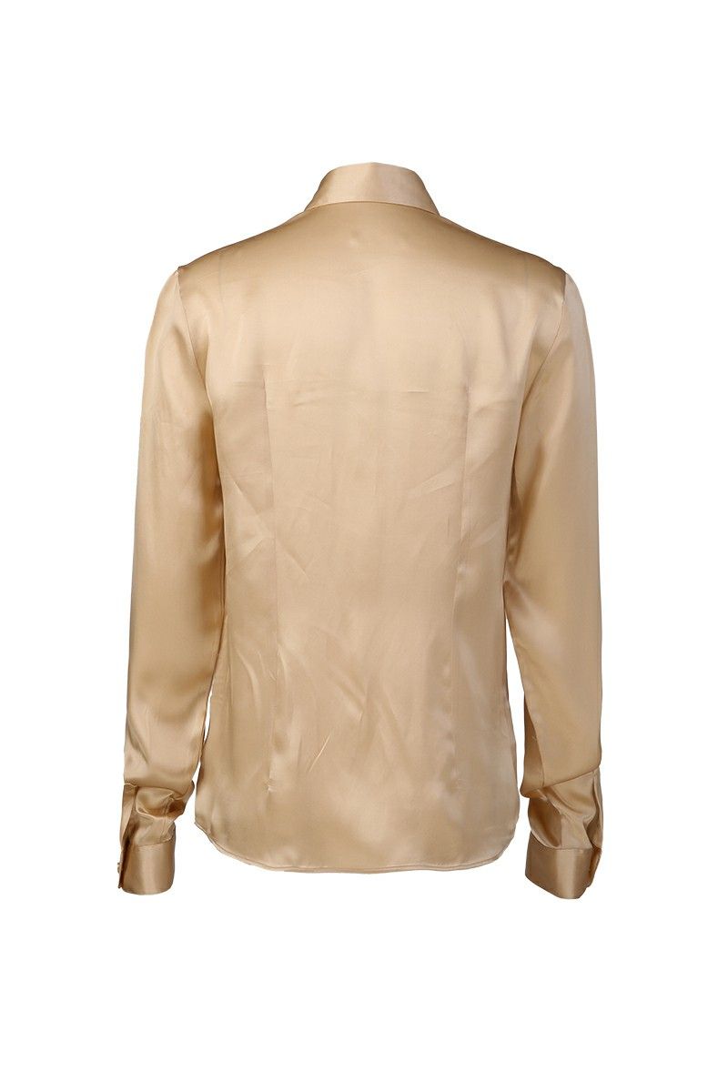 REHMAI Khaki Textured Silk Shirt, view 5 of 5